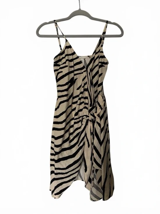 H&M Zebra-Print Wrap Mini Dress - Black & White - Picture 2 of 4